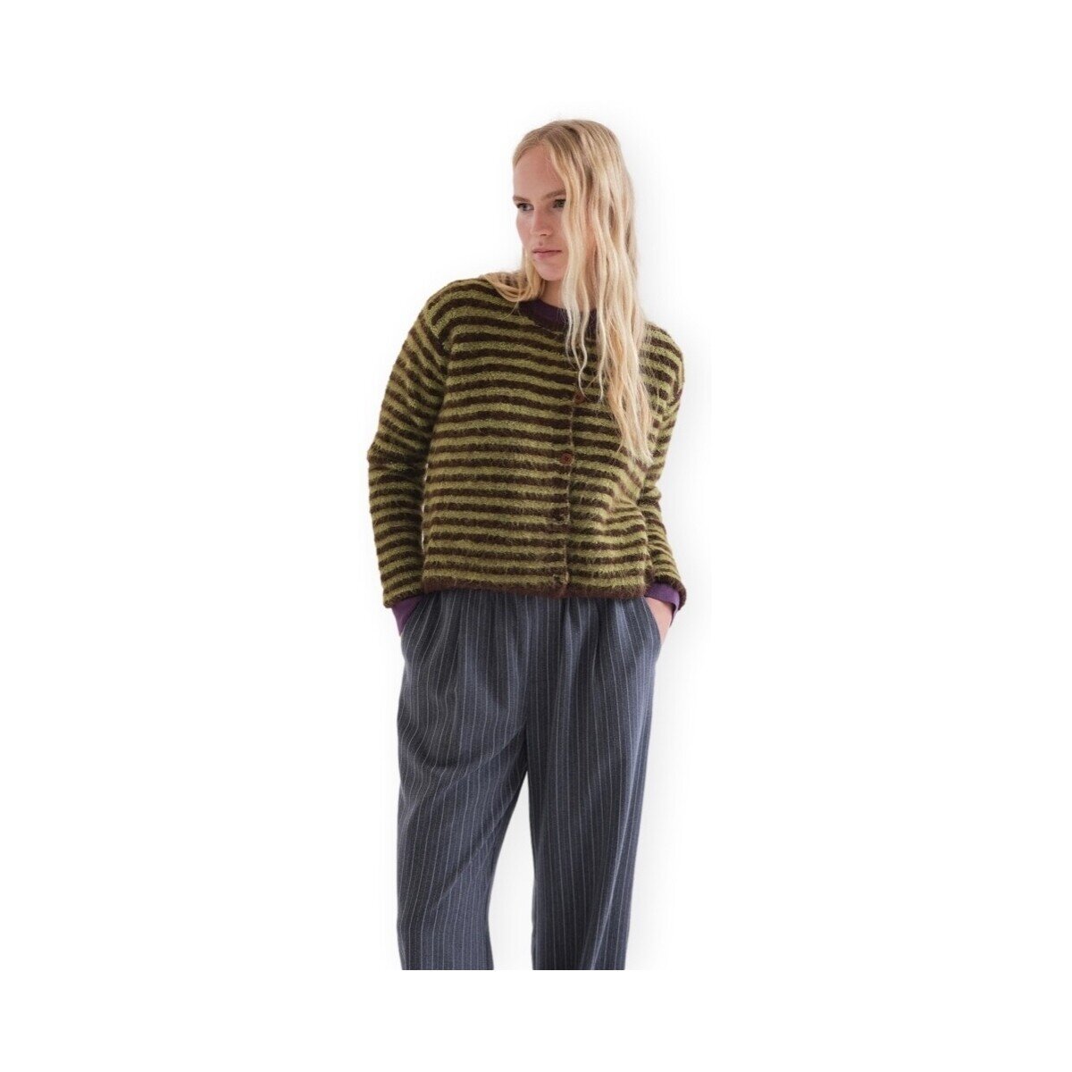 Compania Fantastica Îmbracaminte COMPAÑIA FANTÁSTICA 10238 Cardigan - Marrom/Verde