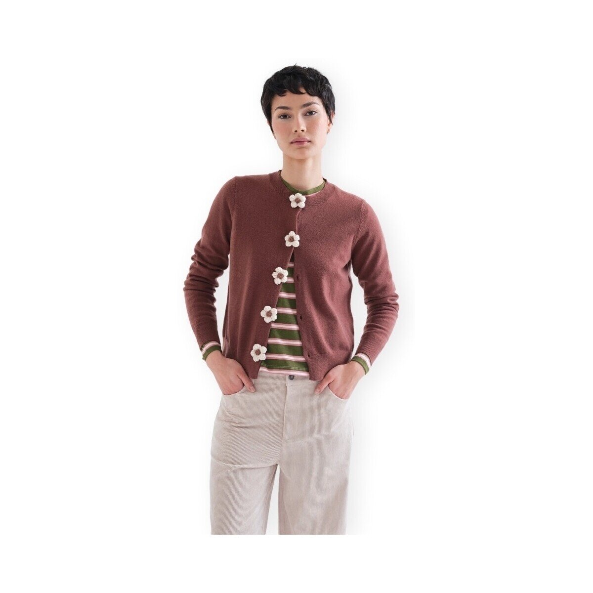 Compania Fantastica Îmbracaminte COMPAÑIA FANTÁSTICA 10313 Cardigan - Brown