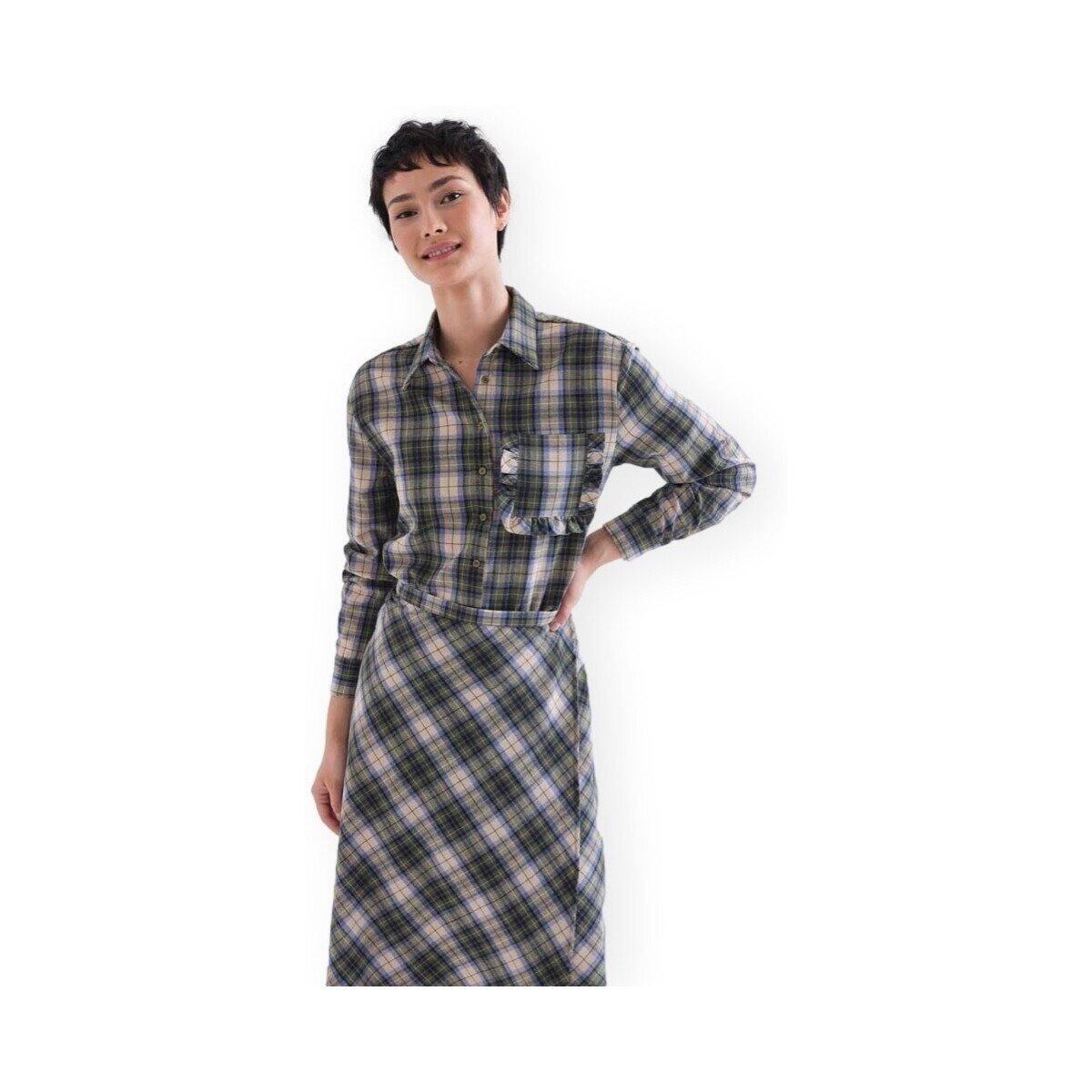 Compania Fantastica Îmbracaminte COMPAÑIA FANTÁSTICA Shirt 11015 - Green Plaid