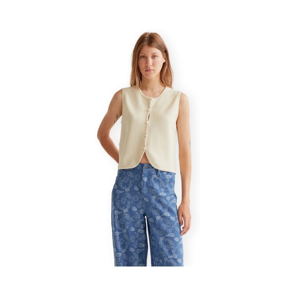 Compania Fantastica Îmbracaminte COMPAÑIA FANTÁSTICA Top 10240 - Beige