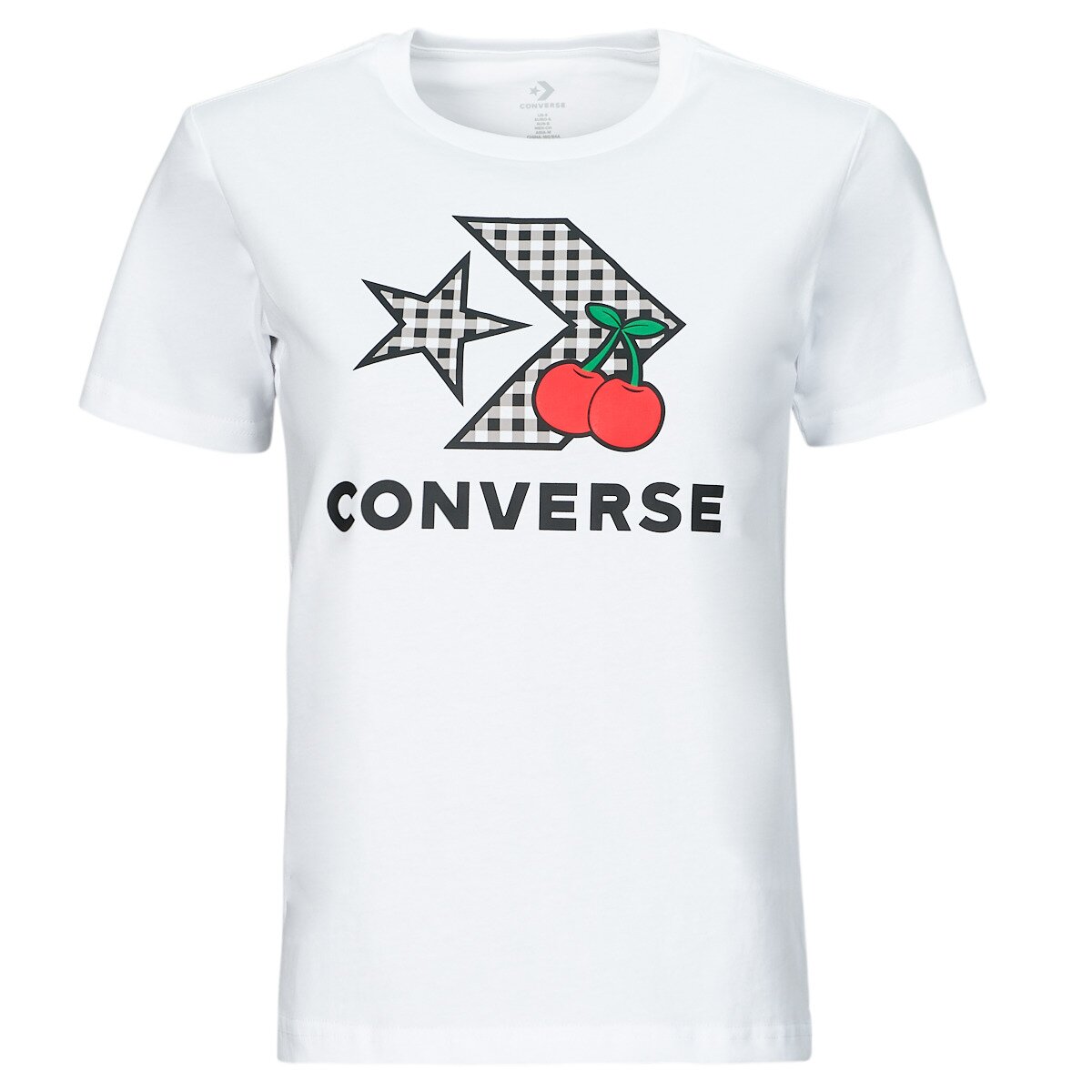 Converse Îmbracaminte CHERRY STAR CHEVRON INFILL TEE WHITE