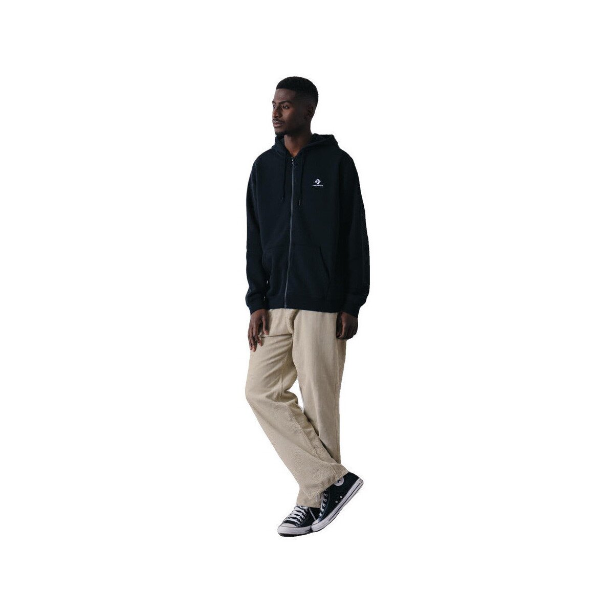 Converse Îmbracaminte Sweat à capuche Go-To Embroidered Star Chevron noir