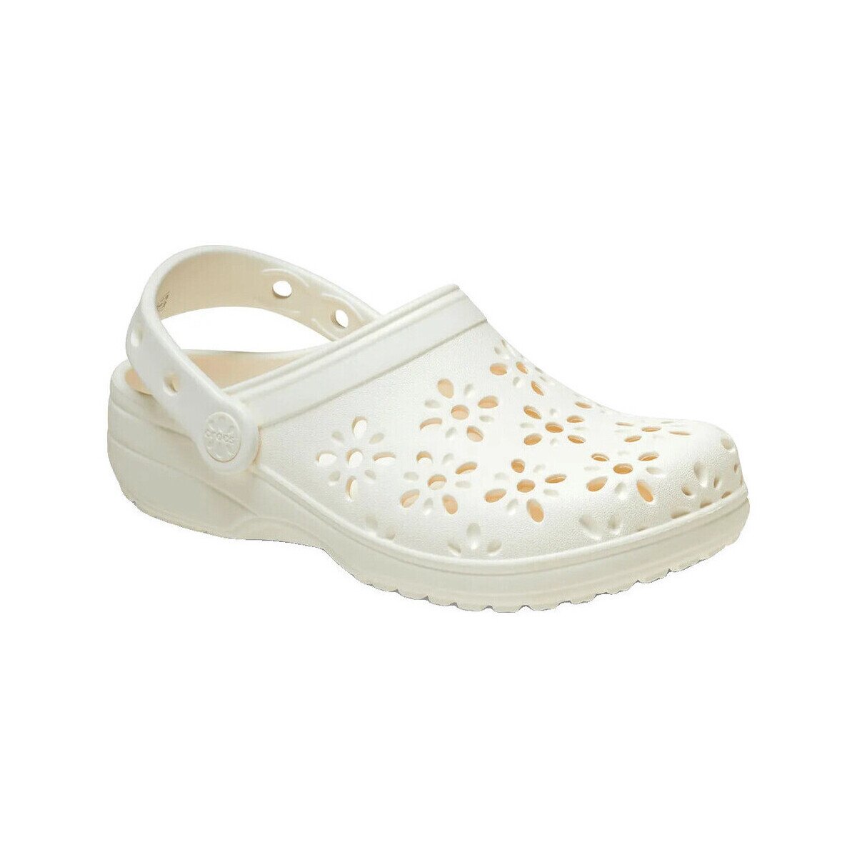 Crocs Pantofi Sabots Classic Floral Cut Out crème