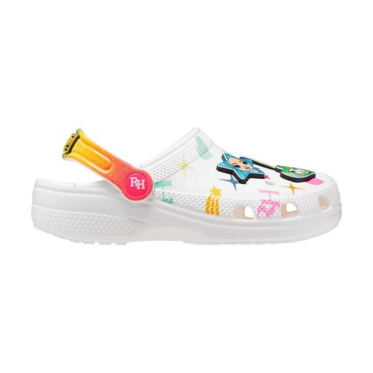 Crocs Pantofi Sandales Classic Rainbow High blanc