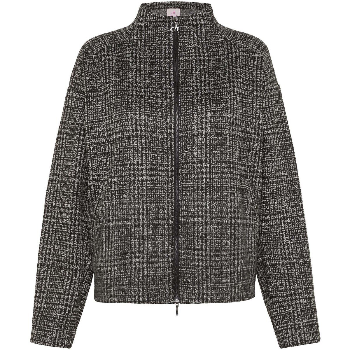 Deha Îmbracaminte Check Jacquard Full-Zip Jacket