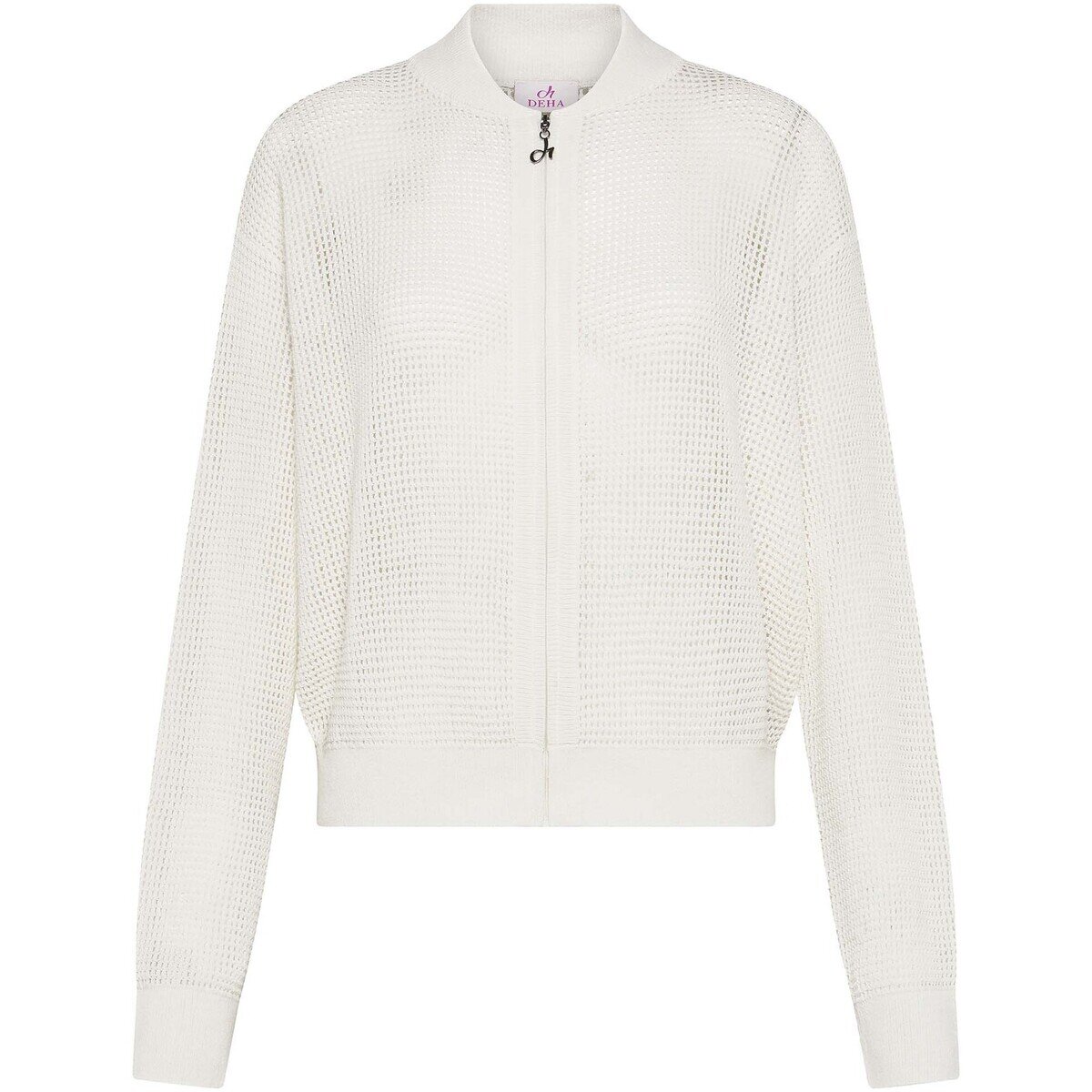 Deha Îmbracaminte Mesh-Effect Full-Zip Sweater