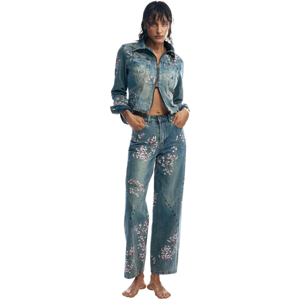 Desigual Îmbracaminte DENIM FLOWERS JAPANESE 26SWDDXC