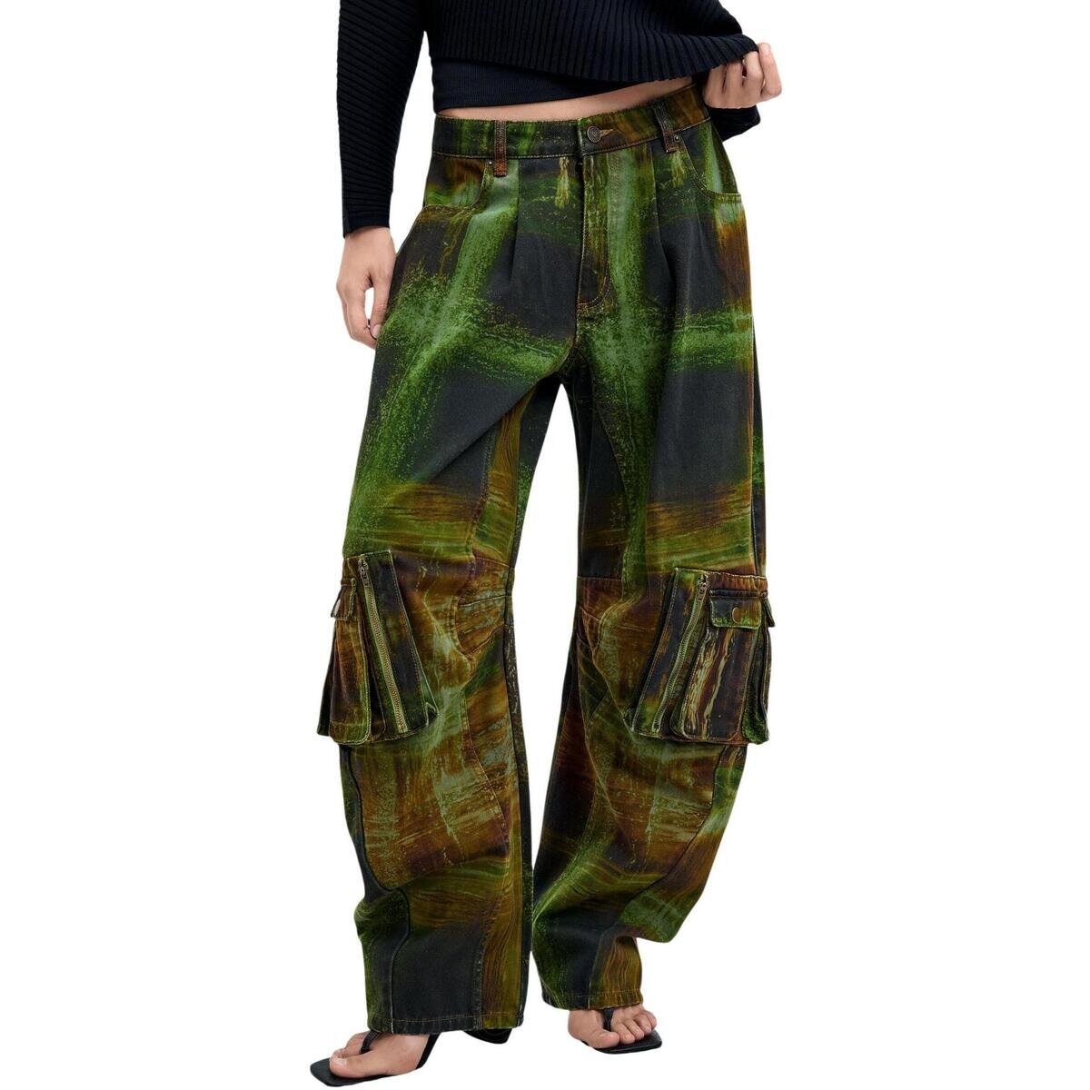 Desigual Îmbracaminte PANT_GREEN CHECKS_LAC 26WWPW04