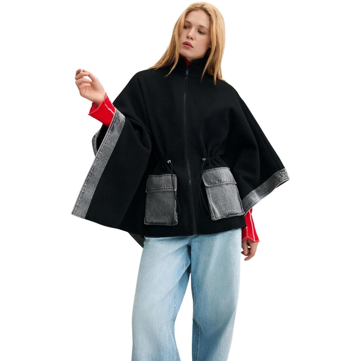 Desigual Îmbracaminte PONCHO_DENIM ALDAMA GREY 26WAIA29