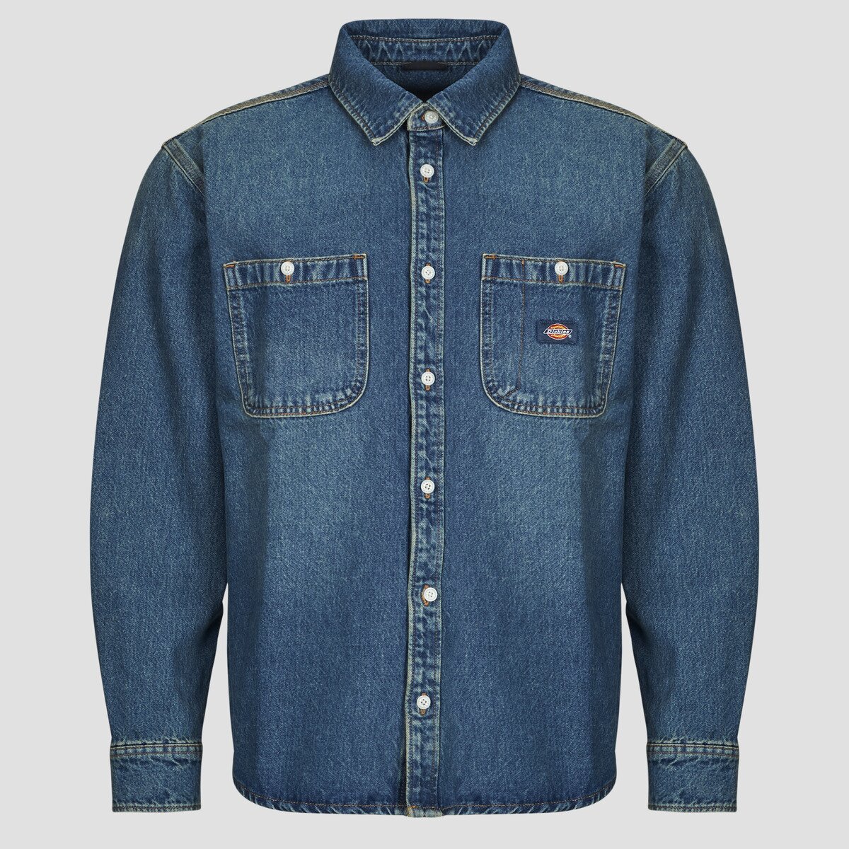 Dickies Îmbracaminte MECHANIC DENIM SHIRT LS KHAKI TINTED BLUE