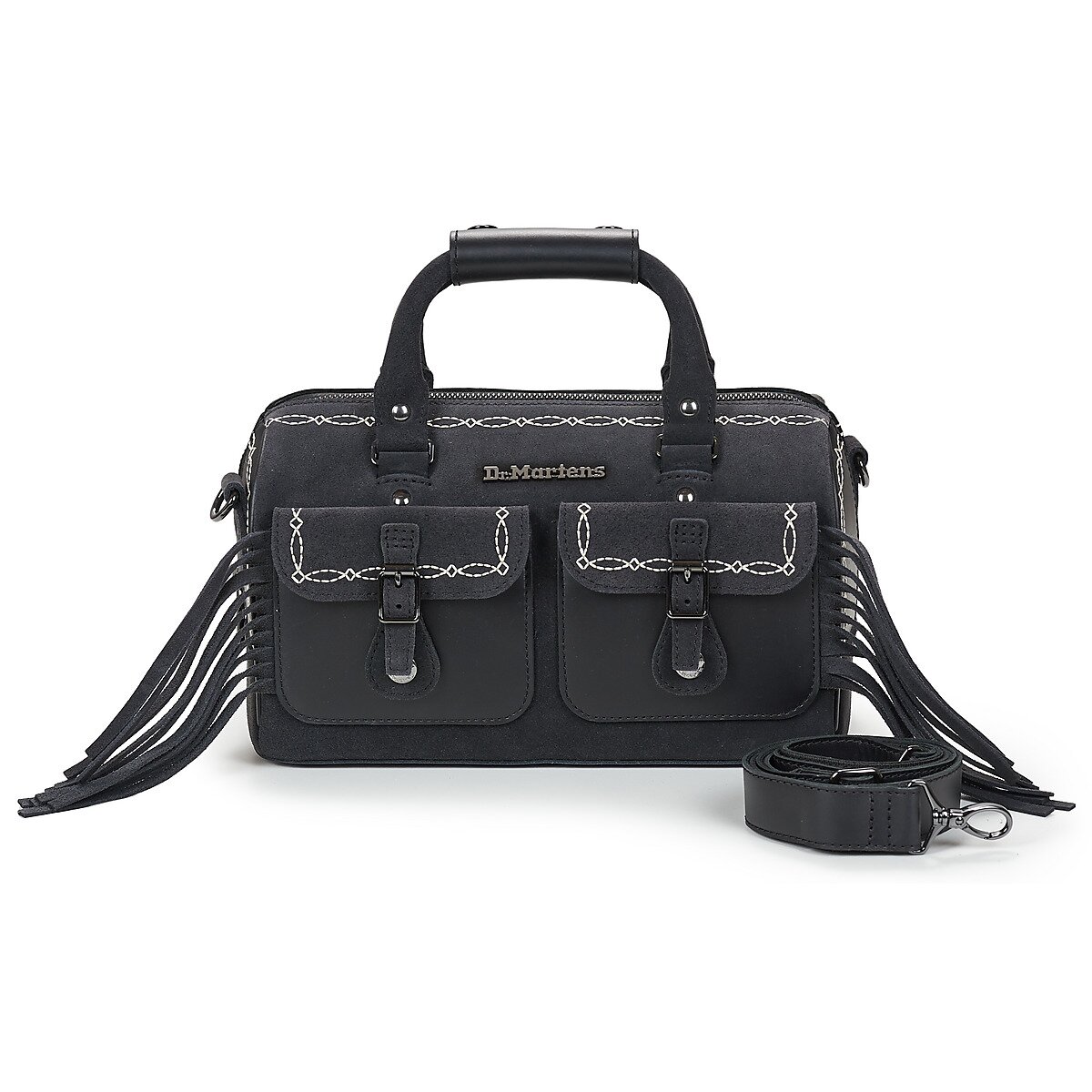 Dr. Martens Genti TOP HANDLE BAG BLACK CLASSIC PULL UP+BRONX SUEDE