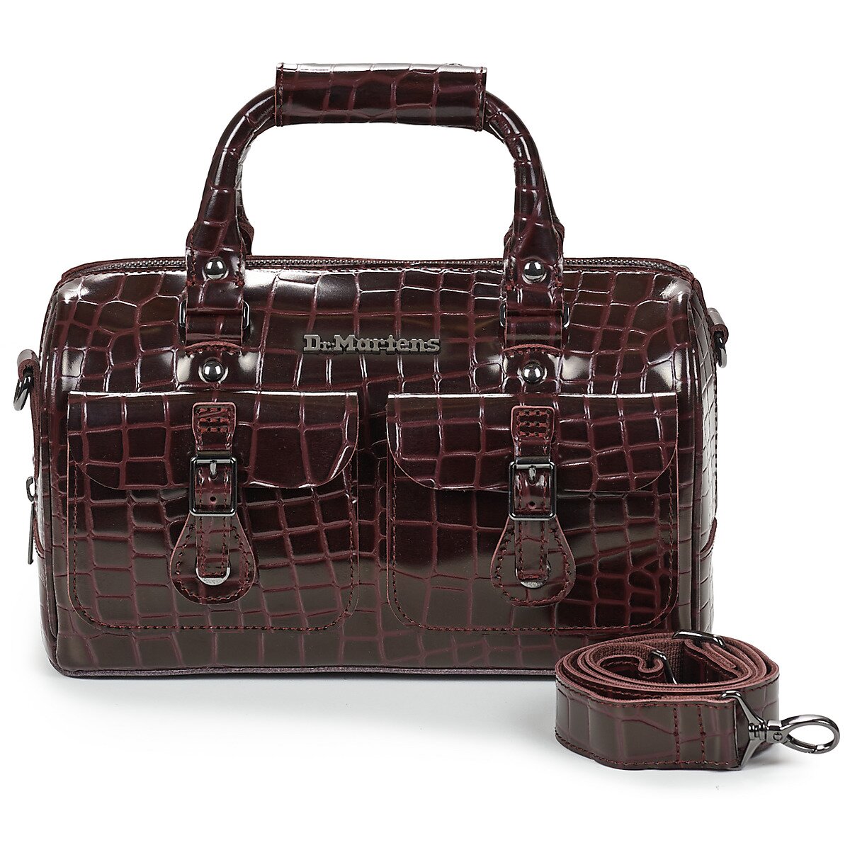Dr. Martens Genti TOP HANDLE BAG OXBLOOD HIGH SHINE CROC EMBOSS