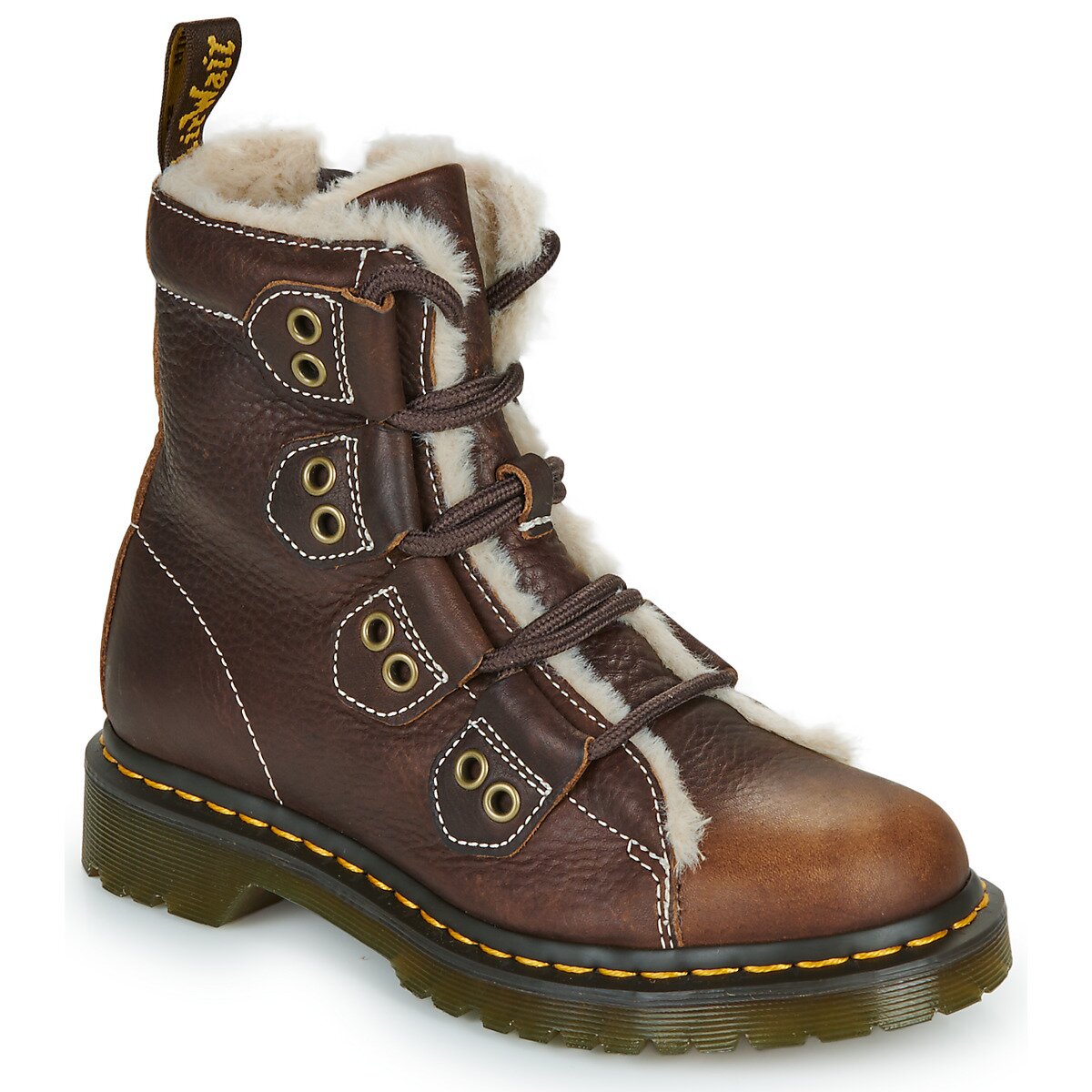 Dr. Martens Pantofi 1460 Lace to Toe Boot Dark Brown Grizzly