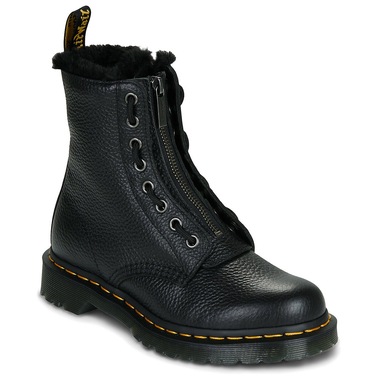 Dr. Martens Pantofi 1460 ZIP WL BLACK MILLED NAPPA