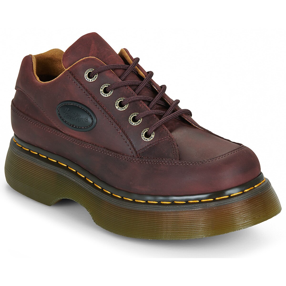 Dr. Martens Pantofi BUZZ 5 EYE SHOE CHERRY RED CRAZY HORSE
