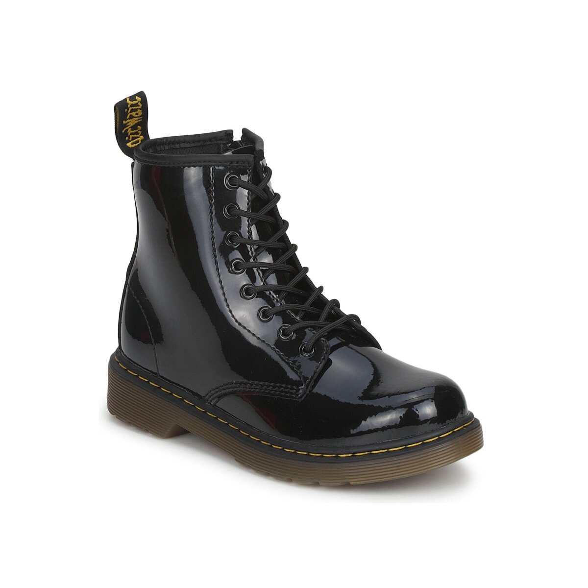 Dr. Martens Pantofi JR BLACK PATENT LAMPER