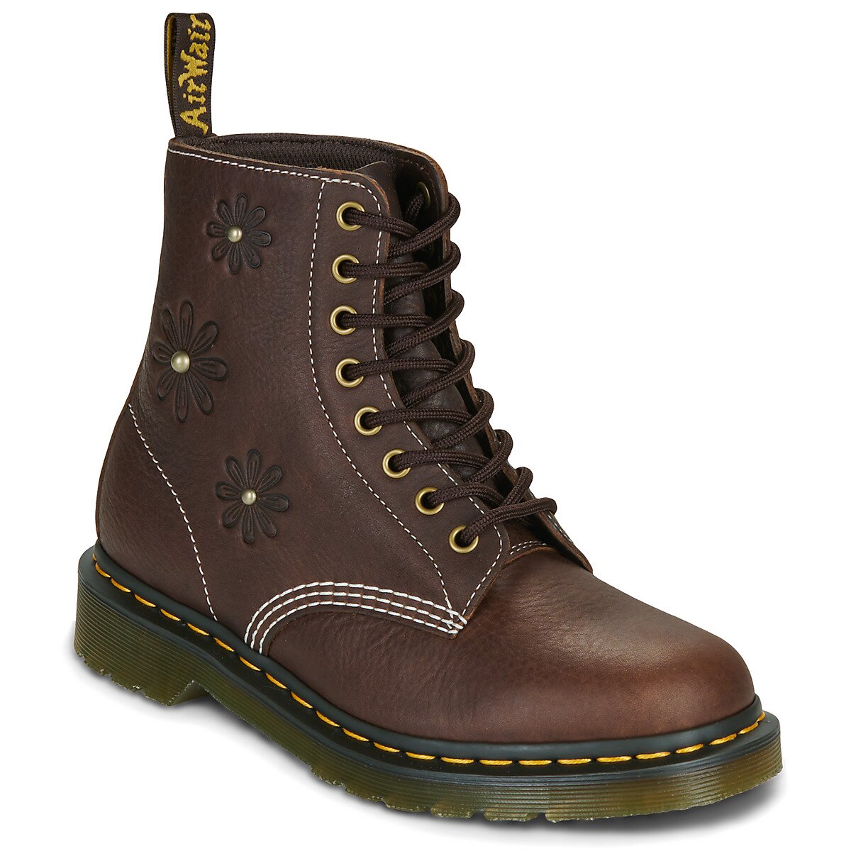 Dr. Martens Pantofi Pascal Flower Dark Brown Grizzly