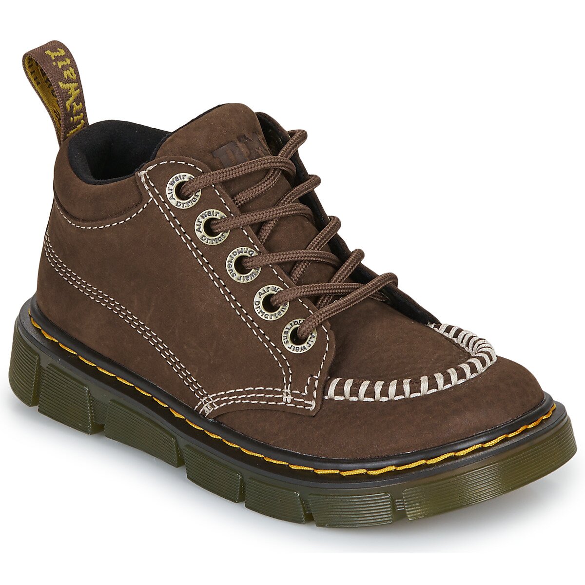 Dr. Martens Pantofi RAFFE MOC BOOT J LOW DARK BROWN TUMBLED NUBUCK
