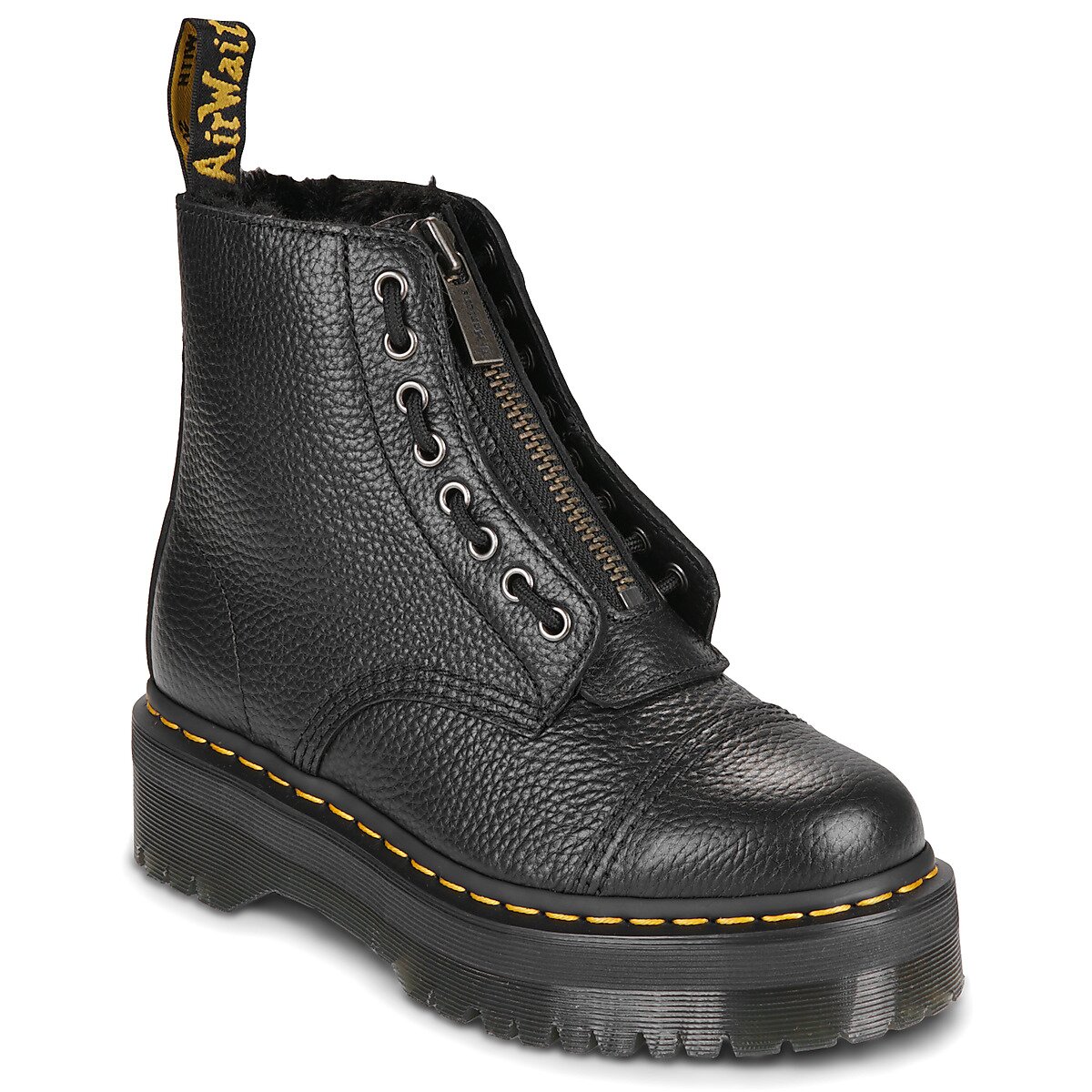 Dr. Martens Pantofi SINCLAIR Fl BLACK MILLED NAPPA