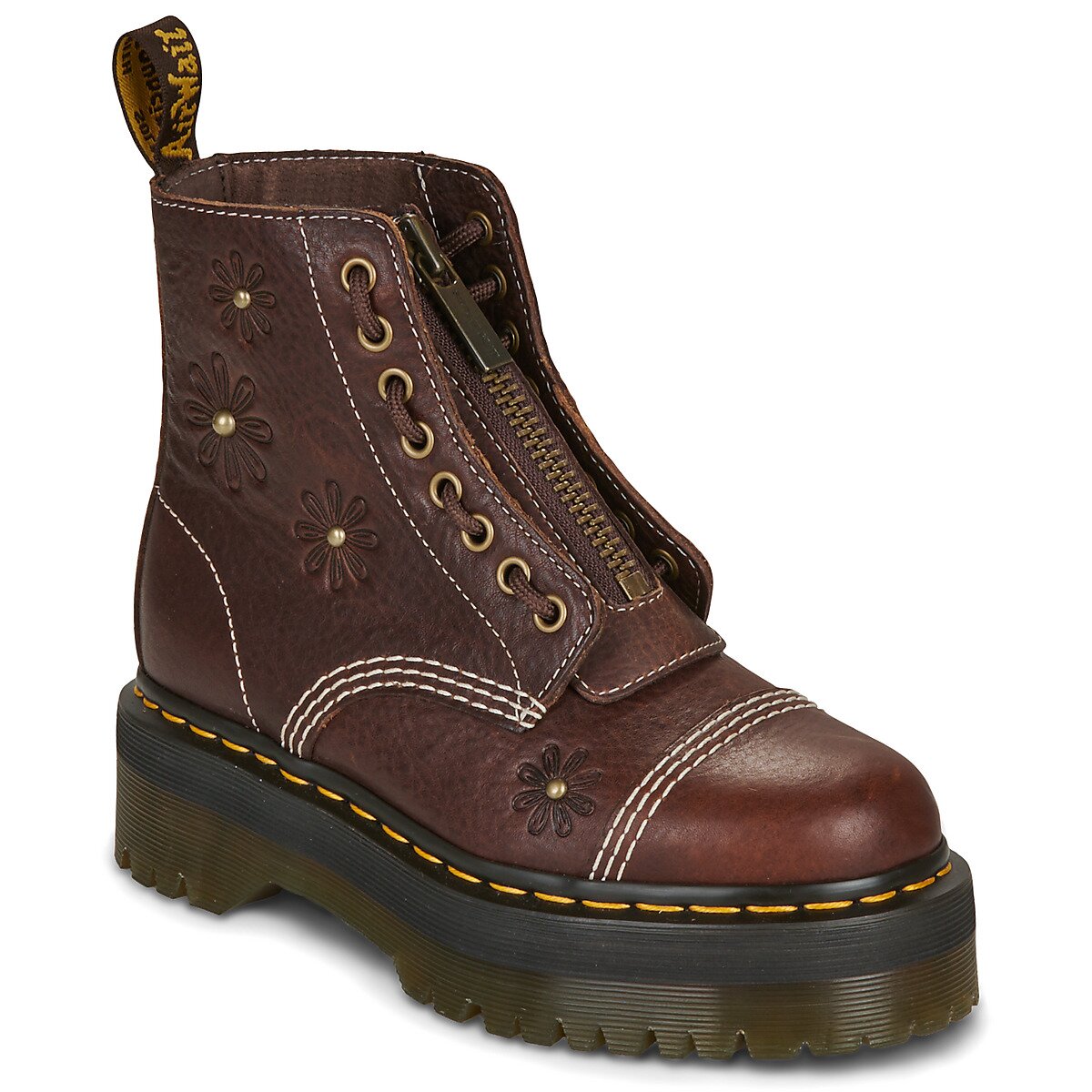 Dr. Martens Pantofi Sinclair Flower Dark Brown Grizzly