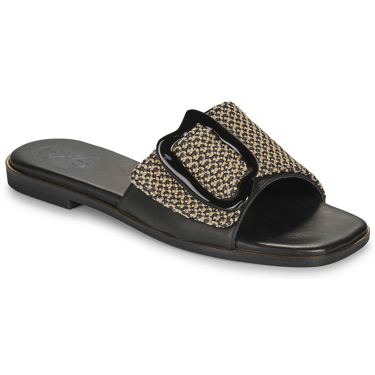 Exé Shoes Pantofi 556-ORO-RAFFIA-BLACK