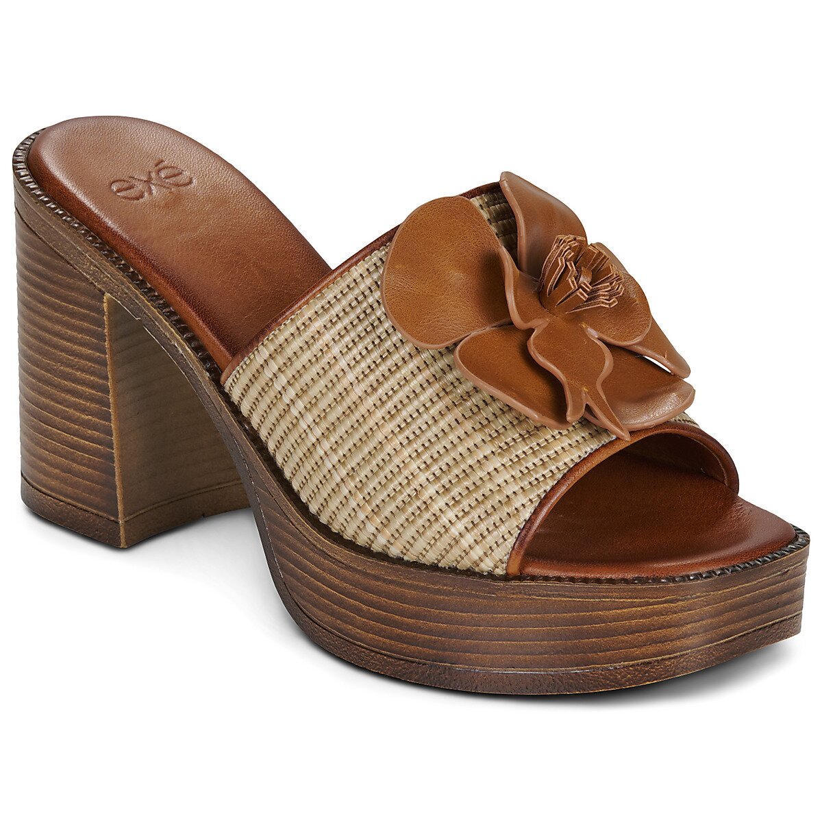 Exé Shoes Pantofi 595 CECILIA-RAFFIA-BEIGE-TAN