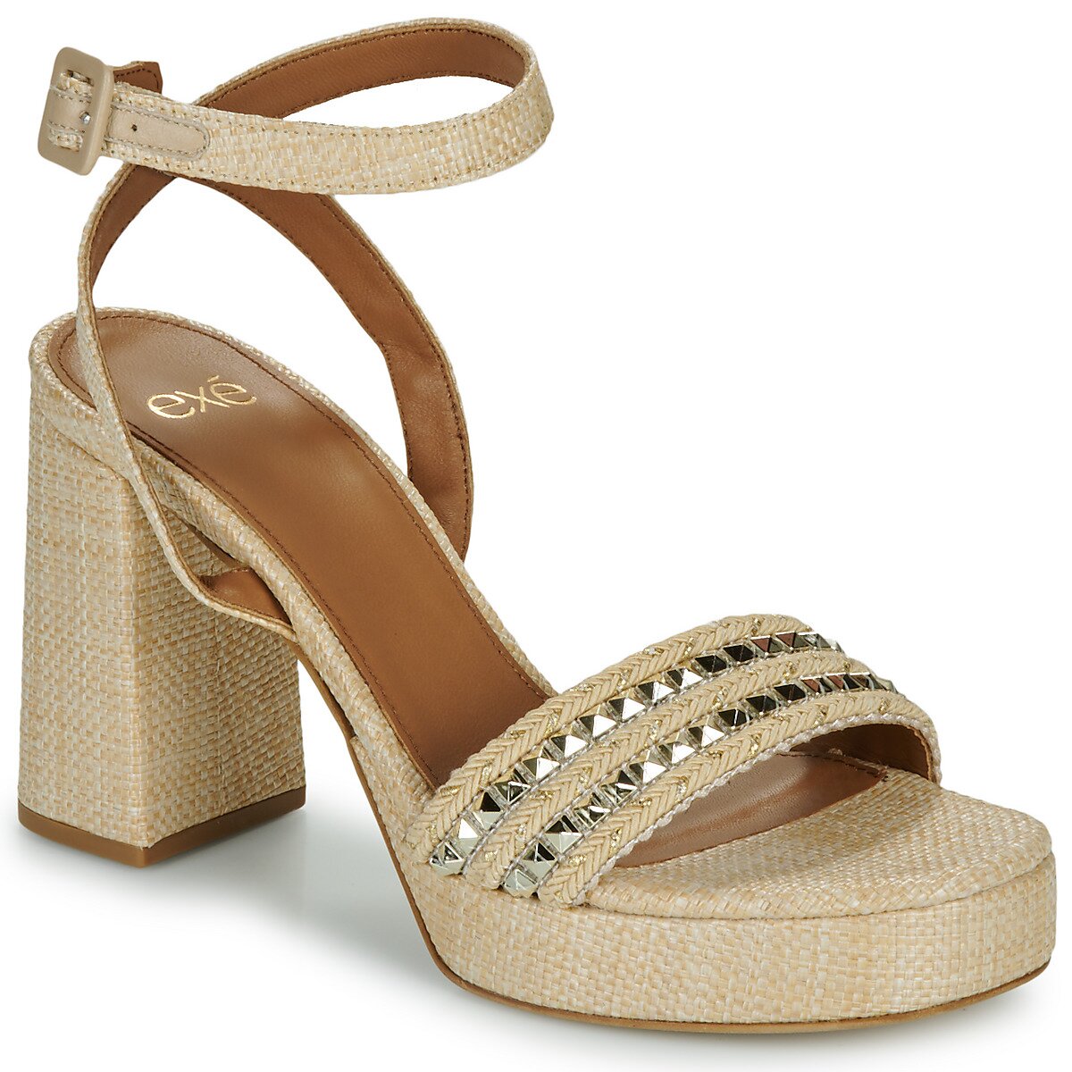 Exé Shoes Pantofi 619-ANCONA-RAFFIA-BEIGE-GOLD