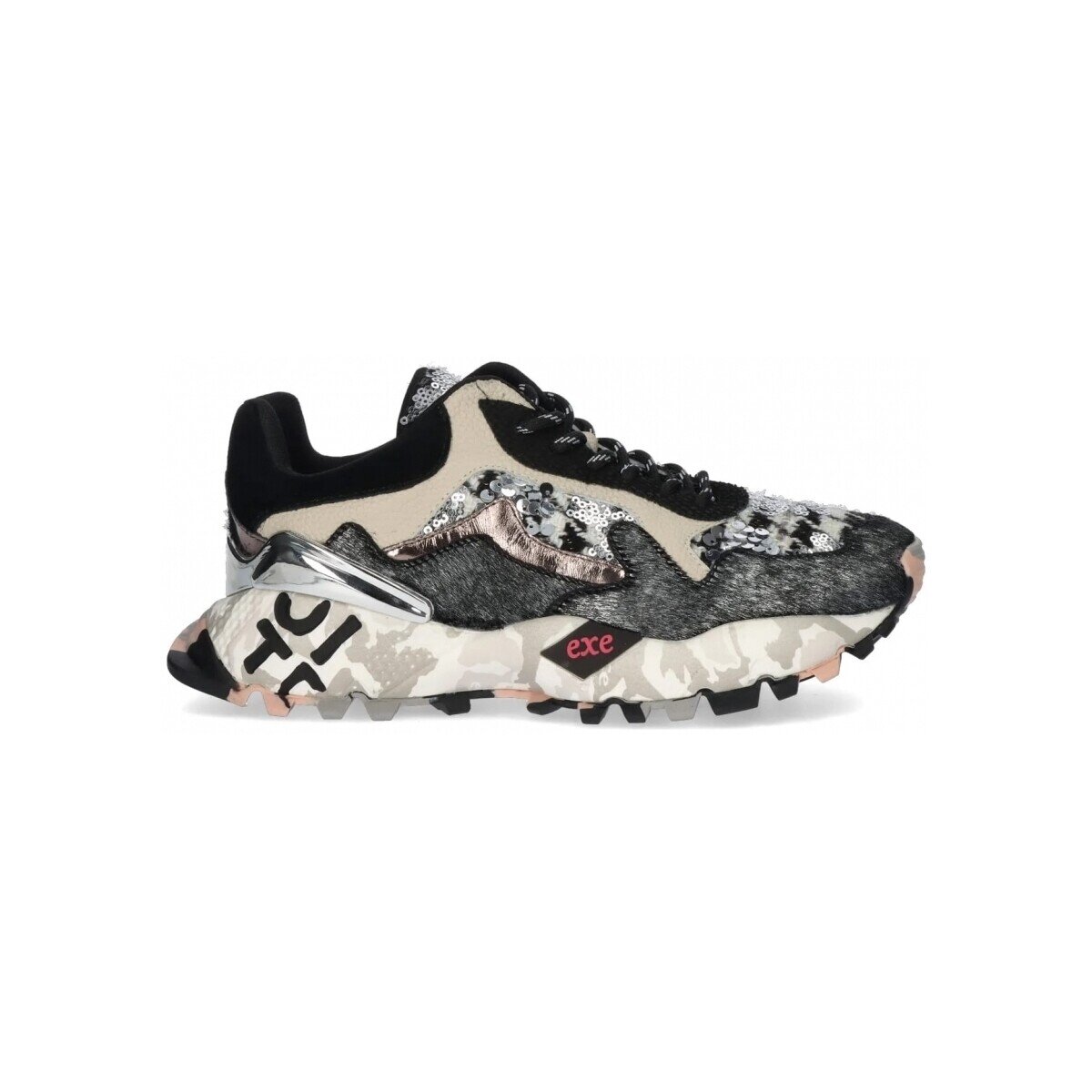 Exé Shoes Pantofi EXÉ Sneakers 134-28P - Black/Grey/Leather