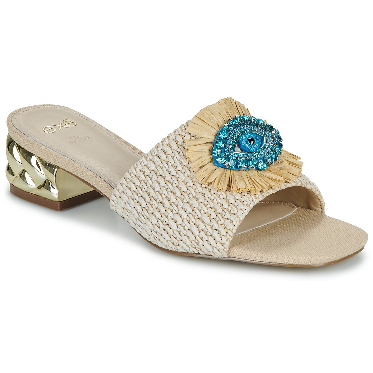 Exé Shoes Pantofi KATY-424-RAFFIA-BEIGE