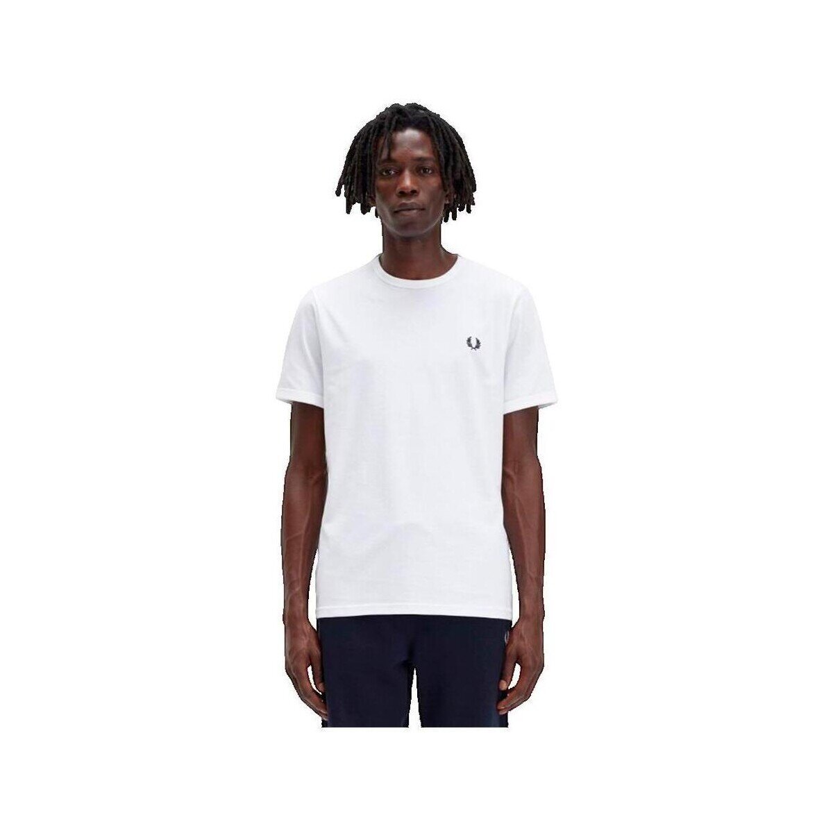 Fred Perry Îmbracaminte T-shirt Ringer col rond blanc