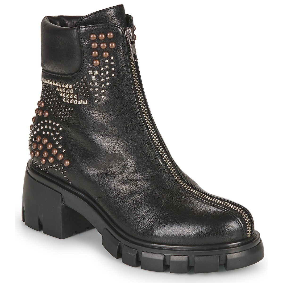 Fru.it Pantofi 8340-953-GLOVE-NERO-BROCHIE-MULTICOLOR