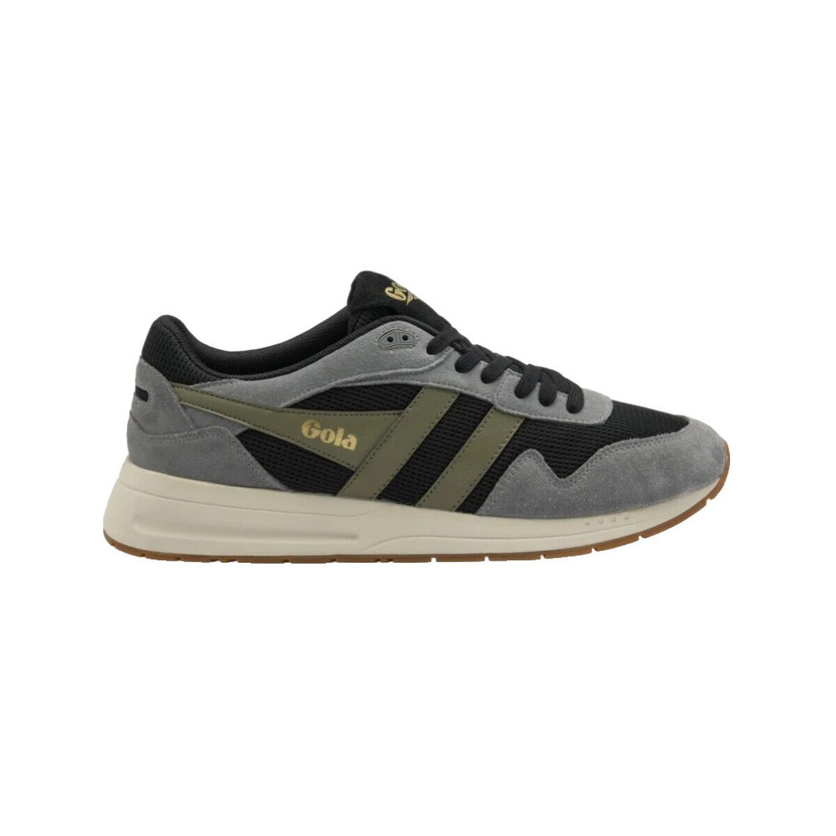 Gola Pantofi Baskets Delta tige en maille noire et daim gris cendré