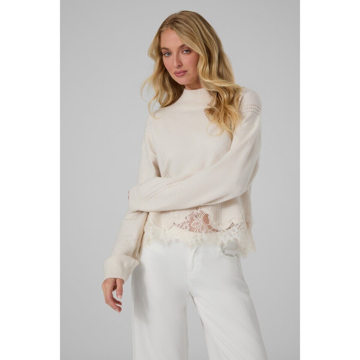 Guess Îmbracaminte Ls Mn Hayden Lace Swtr