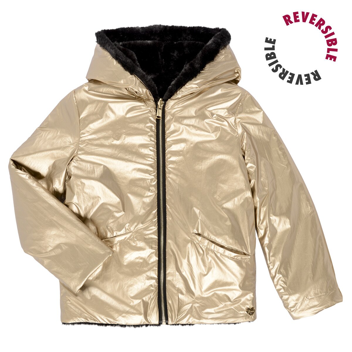 Guess Îmbracaminte LS REVERSIBLE FAUX FUR JACKET