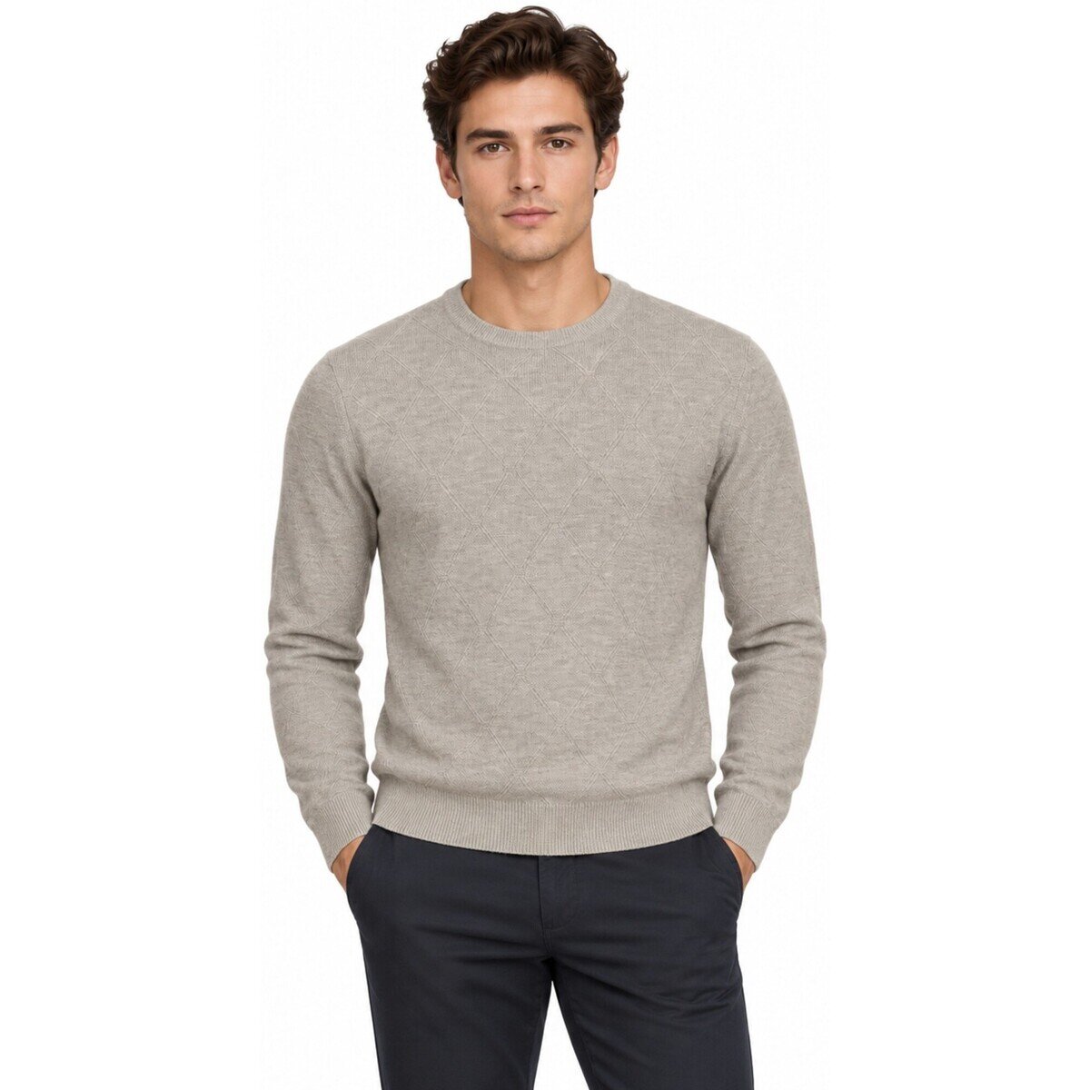 Guess Îmbracaminte Nial Cn Ls Diamond Stitch Swtr