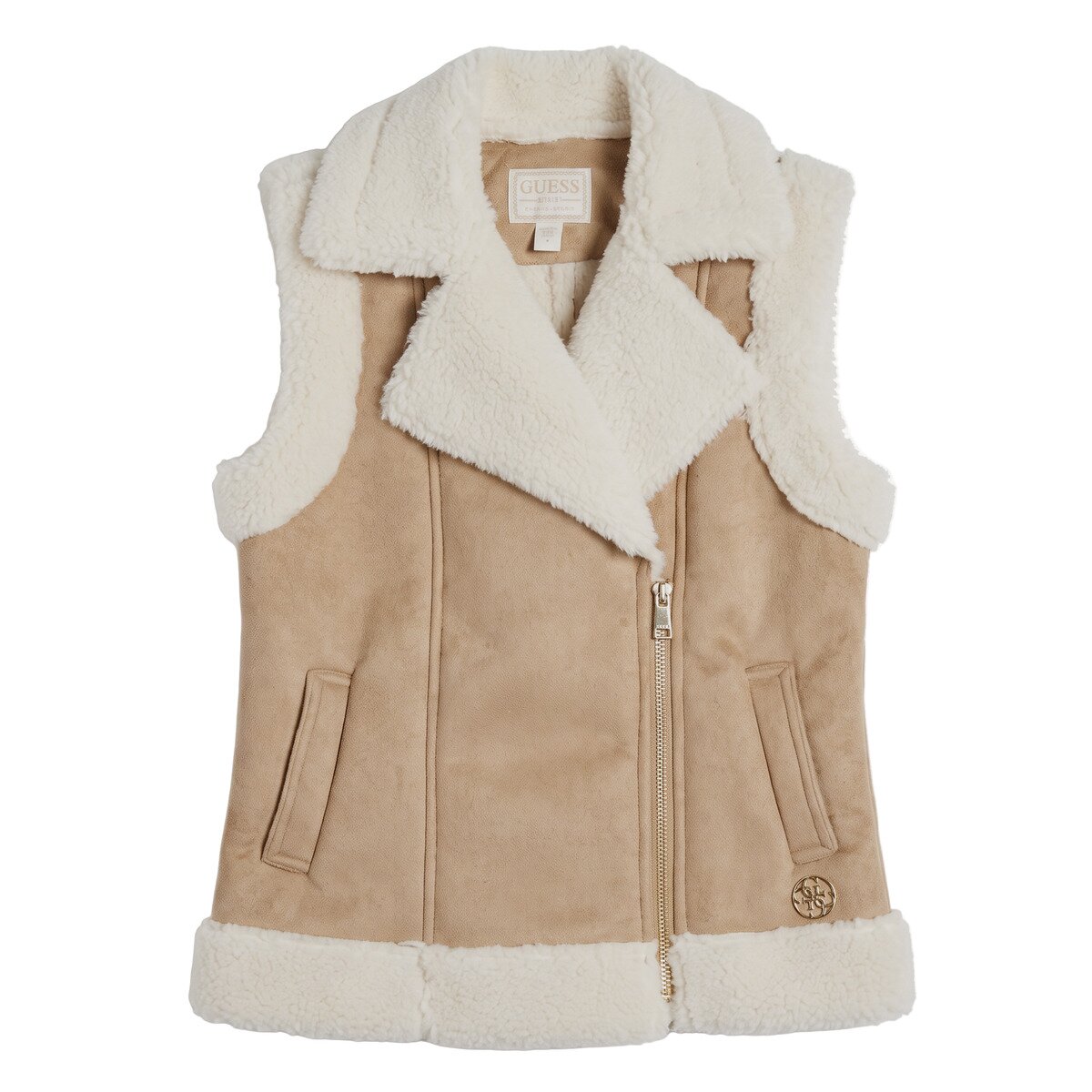 Guess Îmbracaminte SUEDE VEST INNER SHERPA