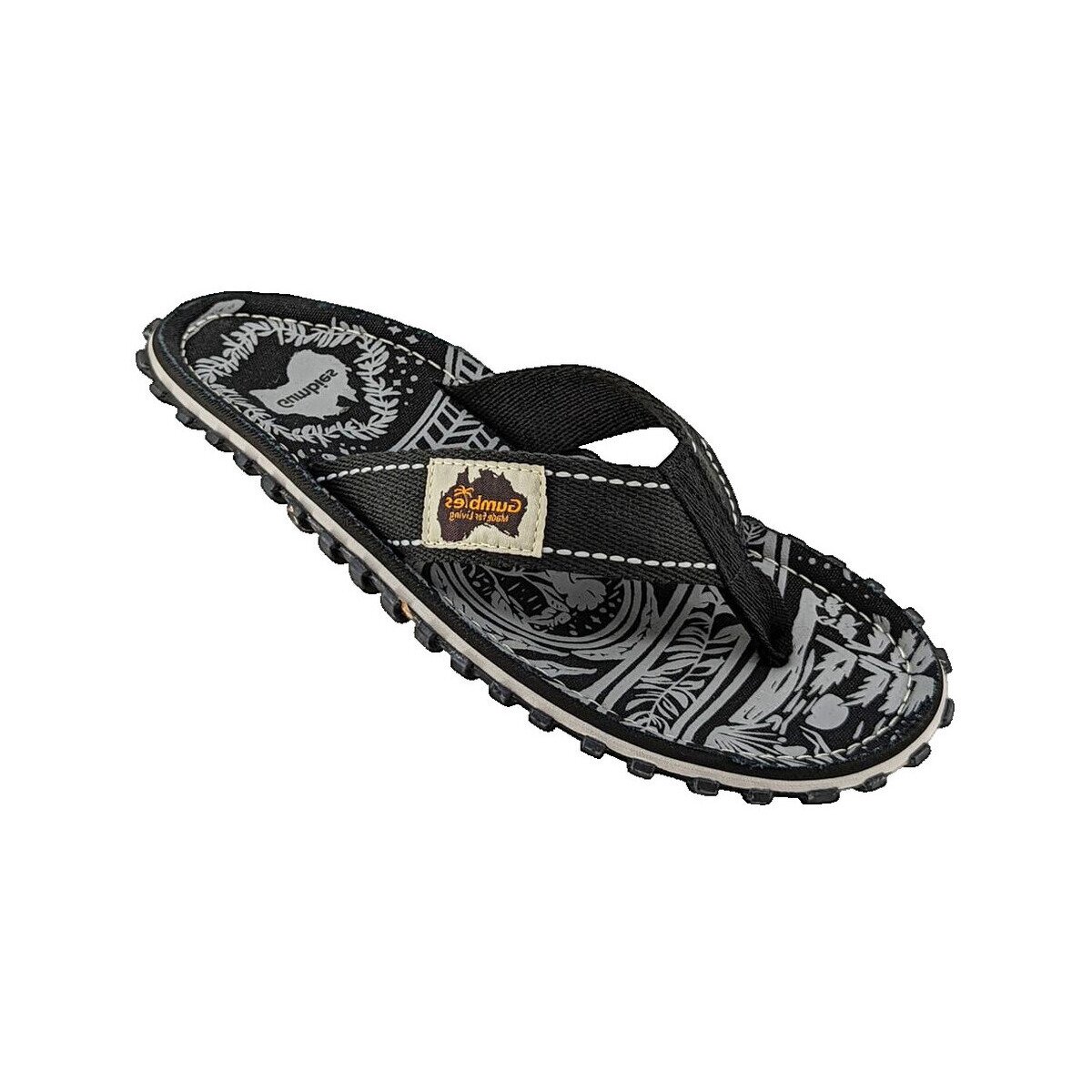 Gumbies Pantofi Sandales Islander en gomme recyclée et jute
