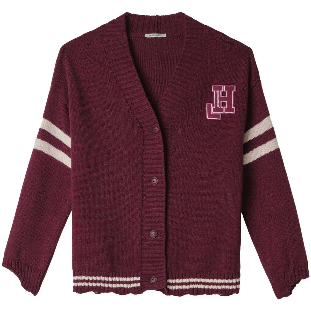Hinnominate Îmbracaminte Cardigan Con Rotture Righe E Patch College