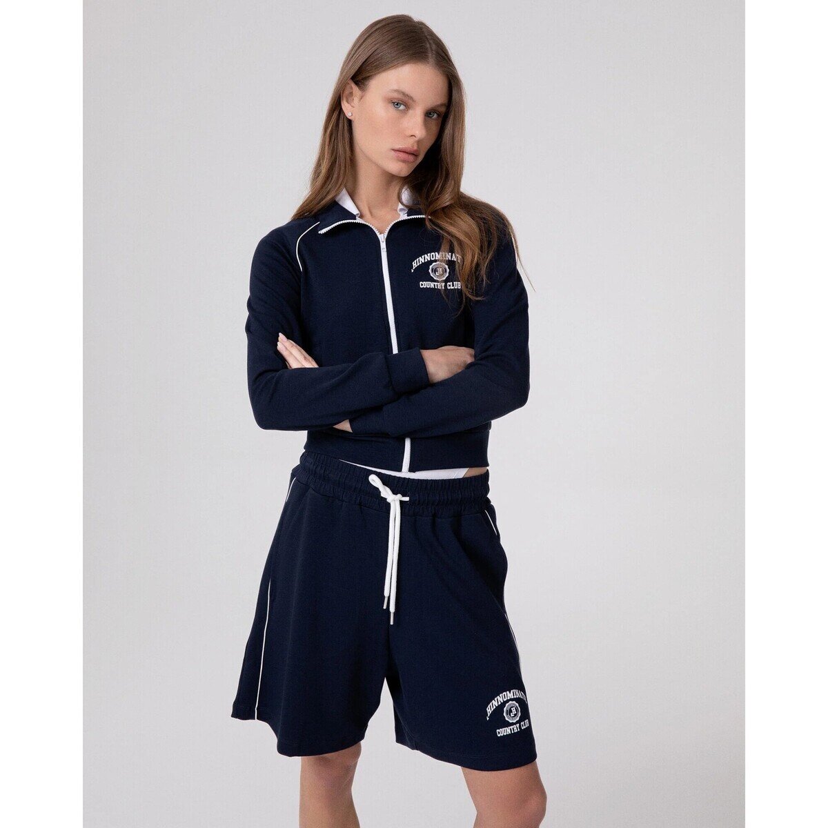 Hinnominate Îmbracaminte Corta Fzip Raglan Viscosa C/Piping Z Contras