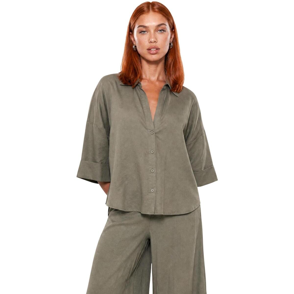 I Am Îmbracaminte Camicia Lino Maniche Ampie 17501