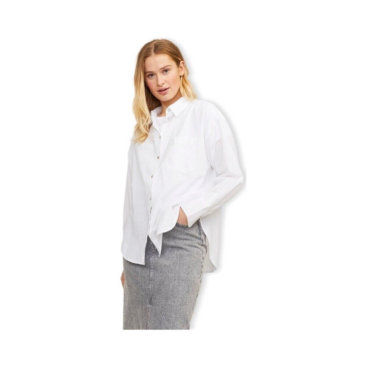 JJXX Îmbracaminte Jamie Linen Shirt L/S - White