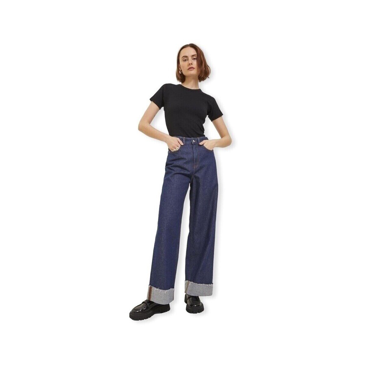 JJXX Îmbracaminte Noos Tokyo Wide Trousers - Dark Blue Denim
