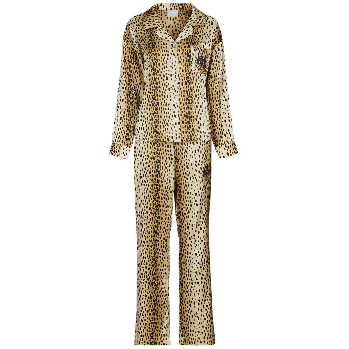 Juicy Couture Îmbracaminte Tamzin Cheetah Satin Shirt Pant Set