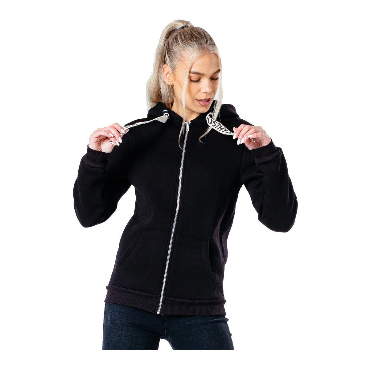 Justhype Ltd Îmbracaminte Drawstring Zip Hoodie