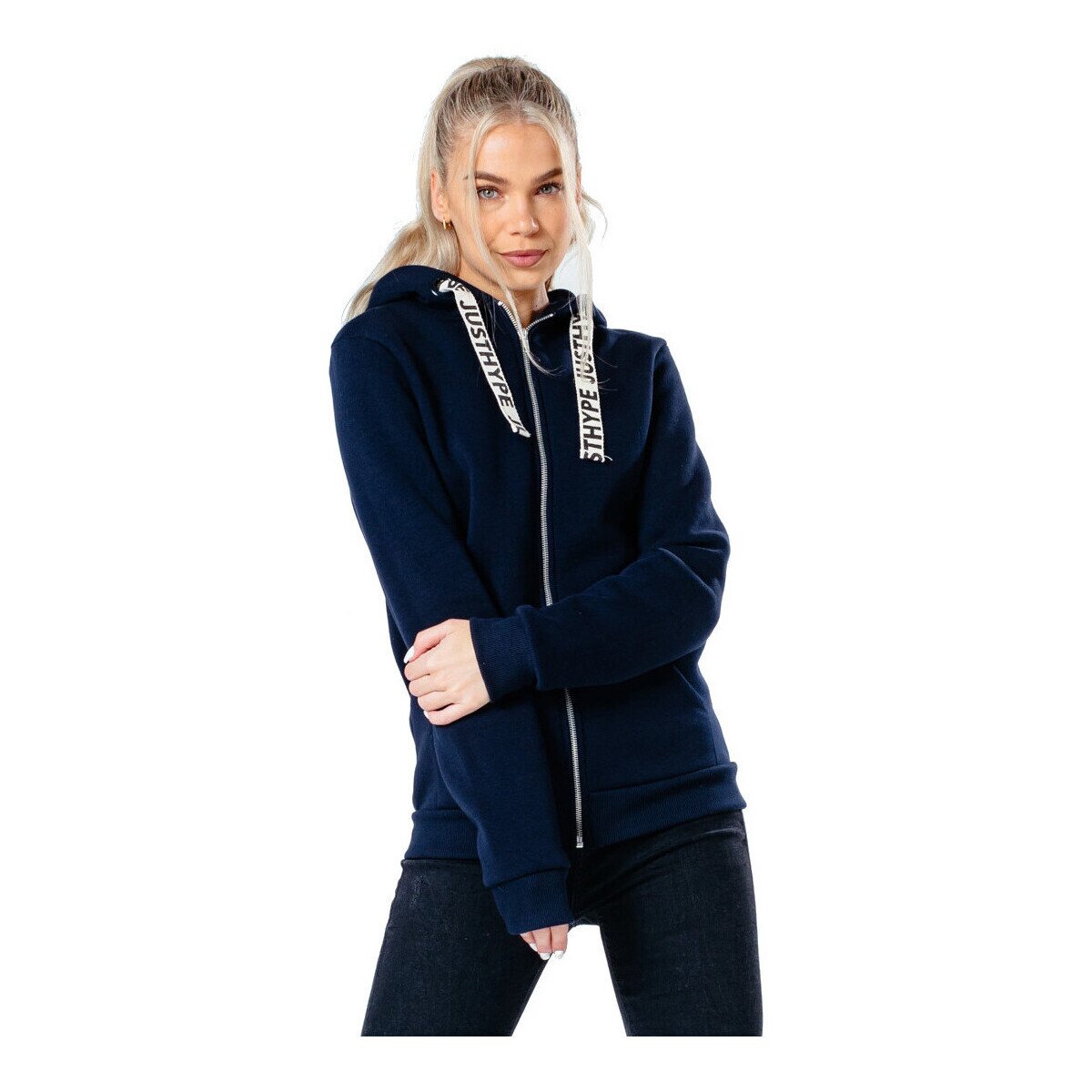 Justhype Ltd Îmbracaminte Drawstring Zip Hoodie