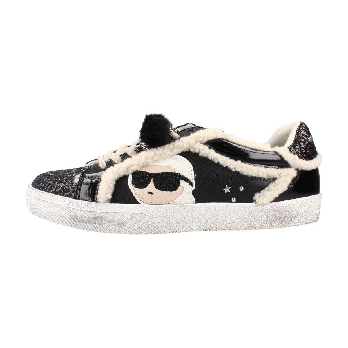 Karl Lagerfeld Pantofi Skool Ikonic Peep Lined Lo