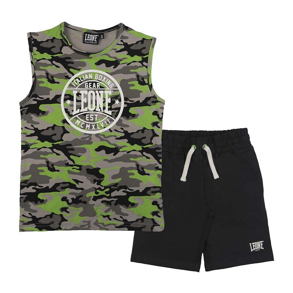 Leone 1947 Îmbracaminte Boy Sets Tank + Bermuda Military Fluo