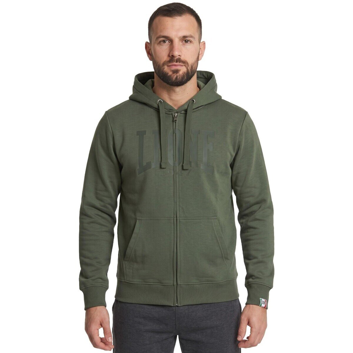 Leone 1947 Îmbracaminte Man Full Zip Big Logo