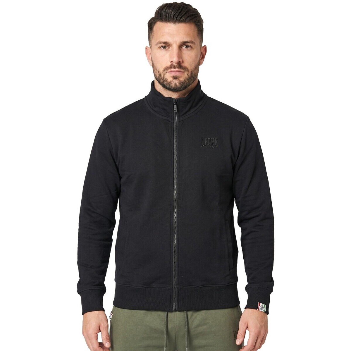 Leone 1947 Îmbracaminte Man Full Zip High Collar Small Logo