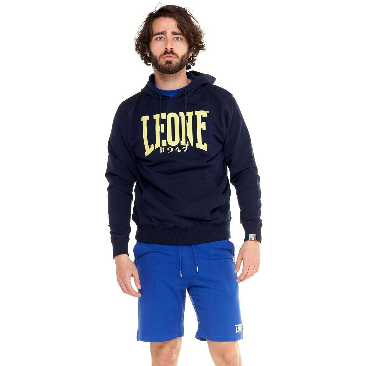 Leone 1947 Îmbracaminte Man Hoody Fleece Big Logo Not Brusched